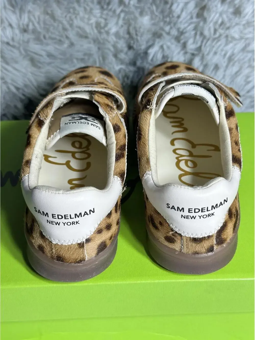 Sam Edelman Talia Brown Leo Print Sneakers Size 6 - Picture 5 of 9